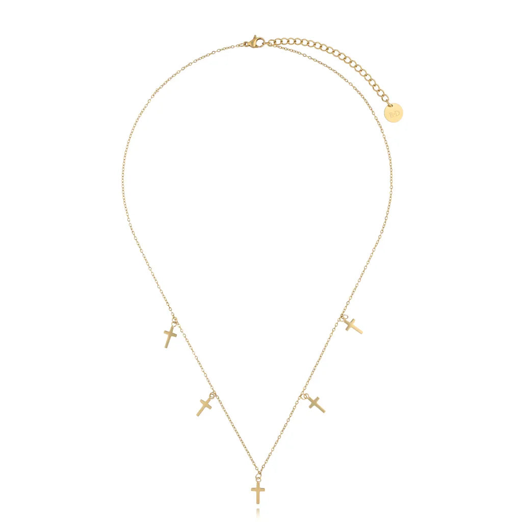 Rebecca Cross Gold Necklace