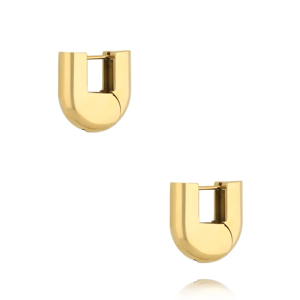 Esmeralda Gold Stainless Steel Hoop Earrings