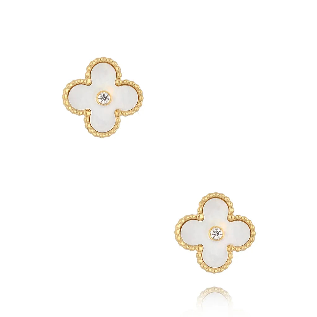 Stainless Steel White Clover Studs