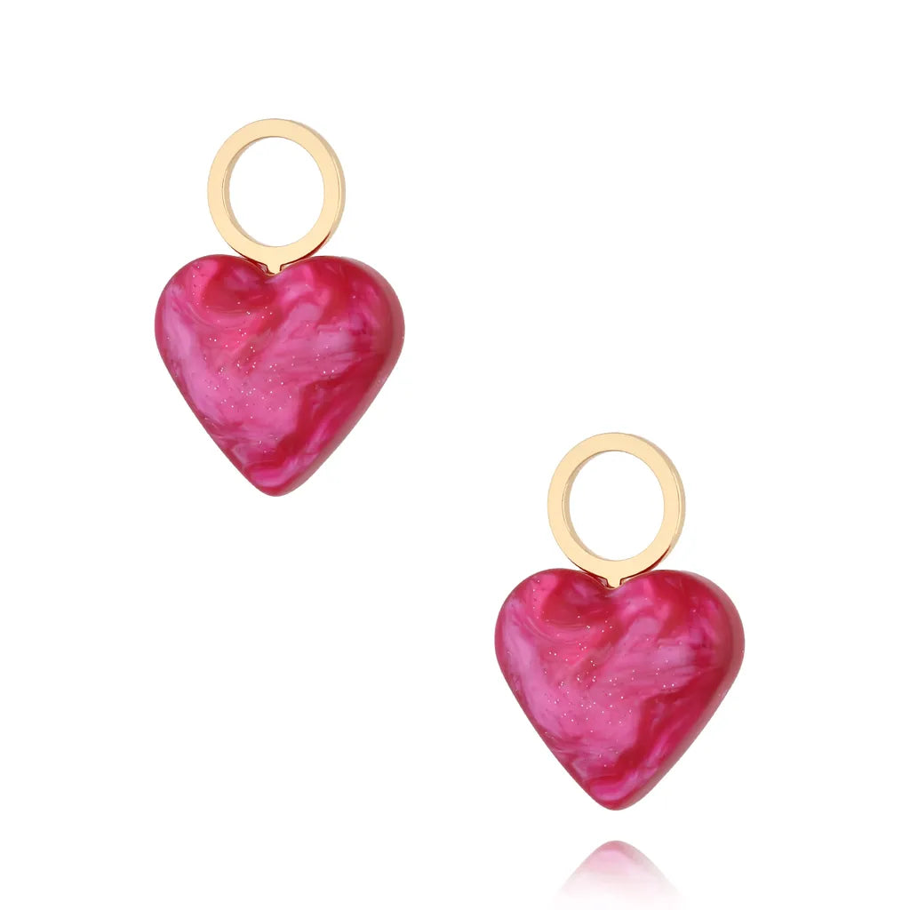 Fuchsia Heart Earrings