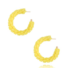 Load image into Gallery viewer, Ella Yellow Crystal Hoops
