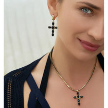 Load image into Gallery viewer, Black Crystal Cross Necklace
