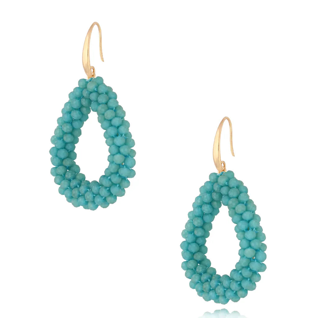 Matte Turquoise Crystal Earrings Luminous