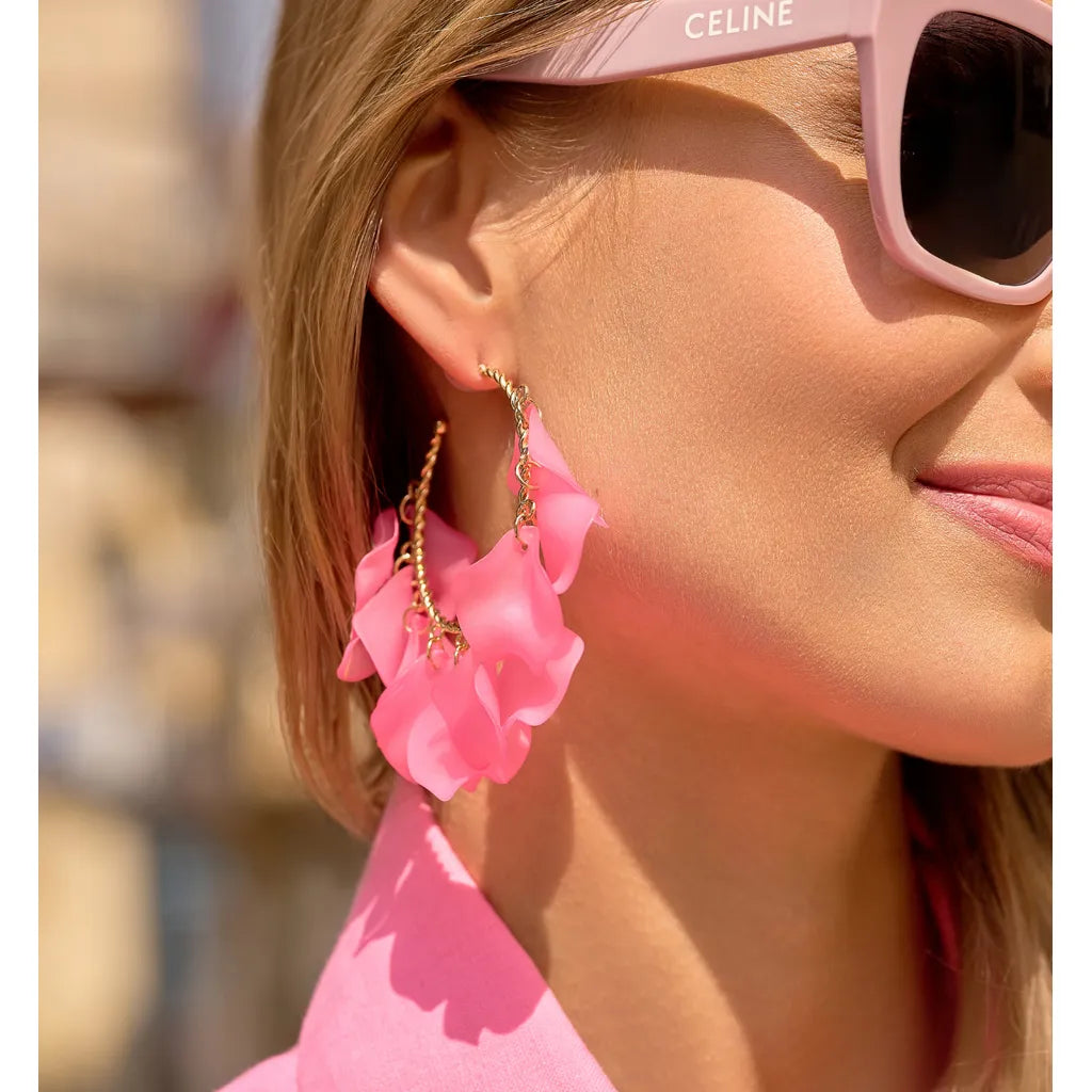 Pink Hoop Earrings