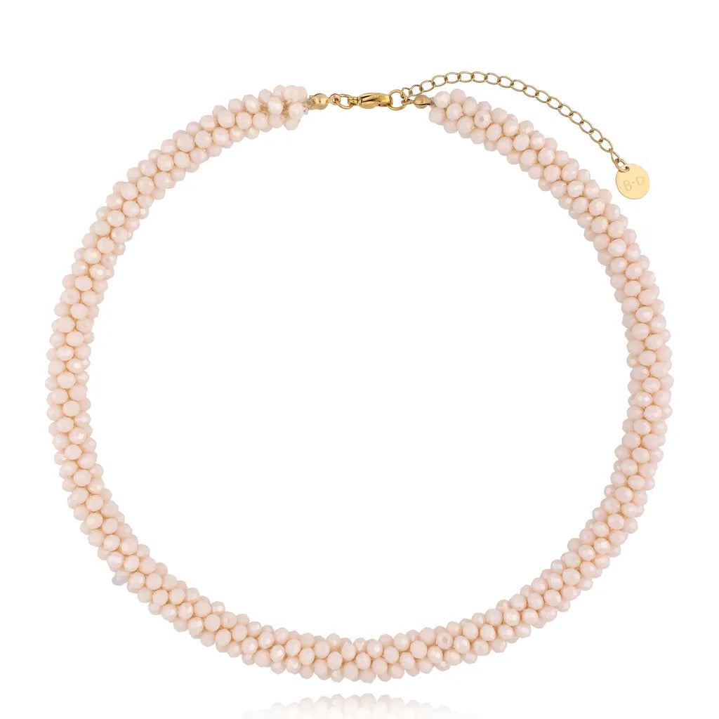 Beige Luminous Crystal Necklace