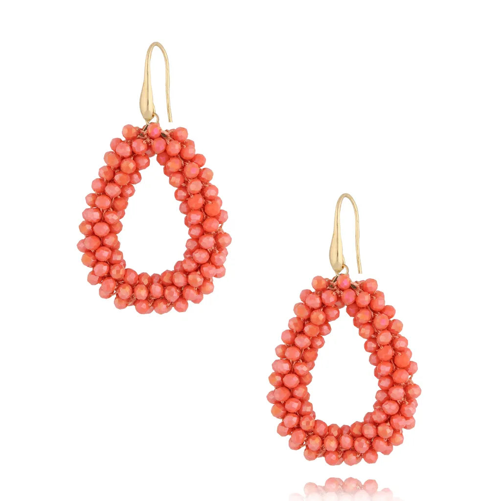 Luminous Peach Crystal Earrings