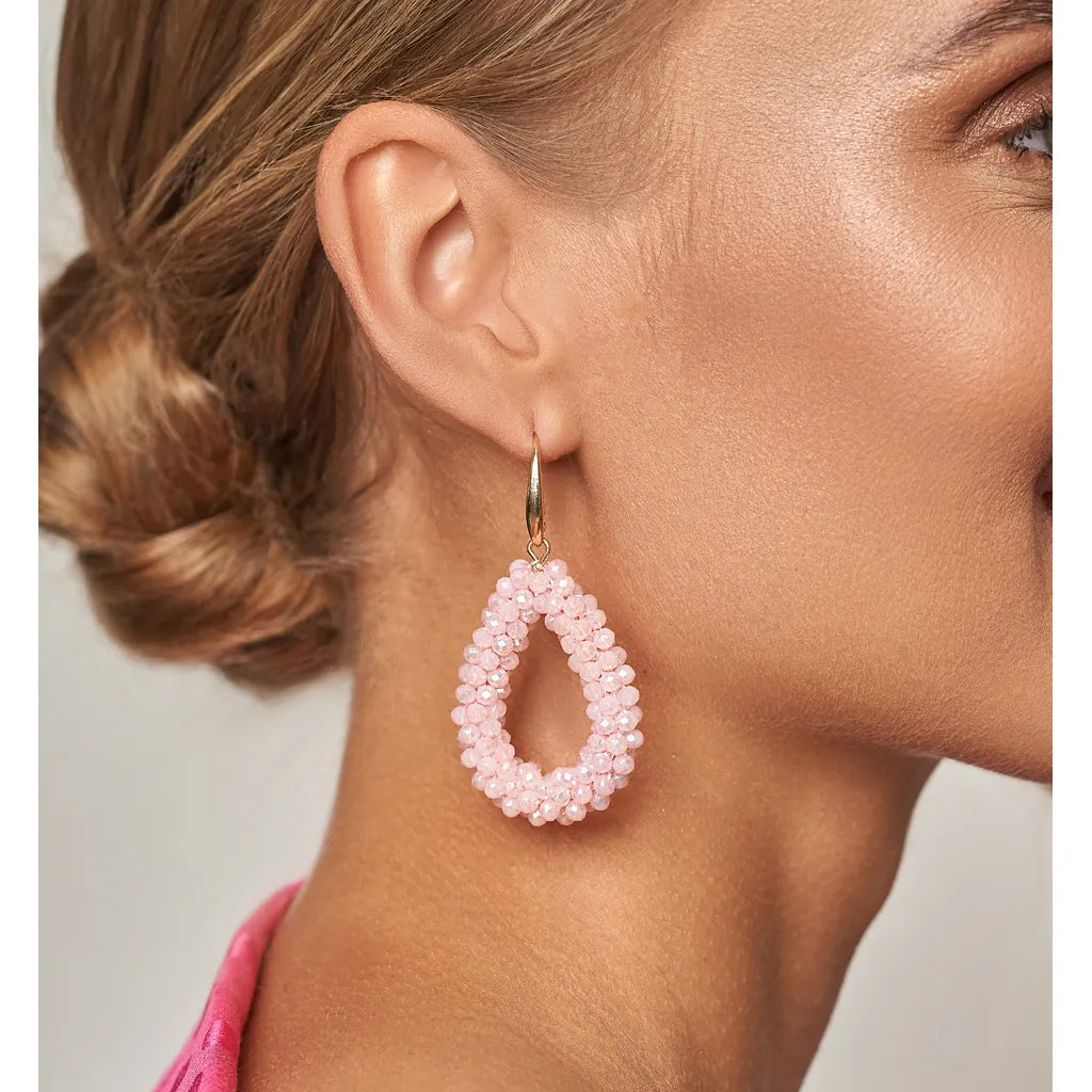 Luminous Baby Pink Crystal Earrings