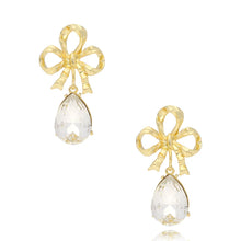 Load image into Gallery viewer, Crystal Earrings with Gold Ribbon
