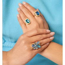 Load image into Gallery viewer, Blue Crystal Adjustable Ring
