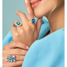 Load image into Gallery viewer, Blue Crystal Adjustable Ring
