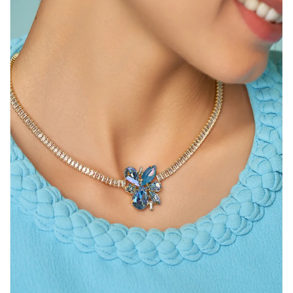 Blue Crystal Choker Necklace