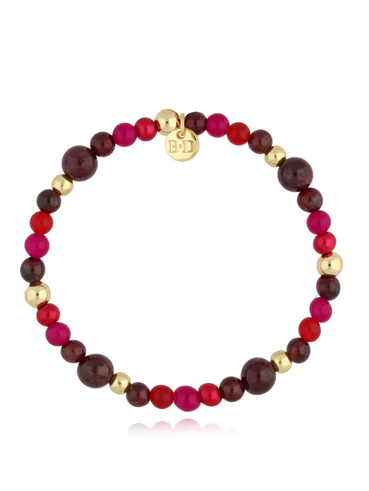 Burgund Bracelet Natural Stones