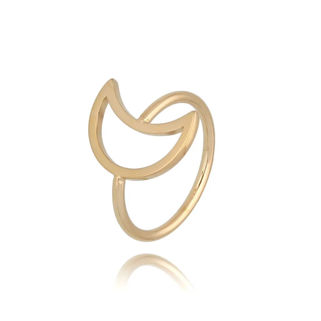 Midnight Moon Gold Ring Size US 8