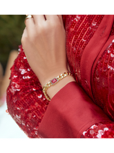 Load image into Gallery viewer, Eva Red Crystal Gold Bracelet
