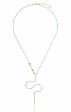 Load image into Gallery viewer, Mint Long Necklace with Stars
