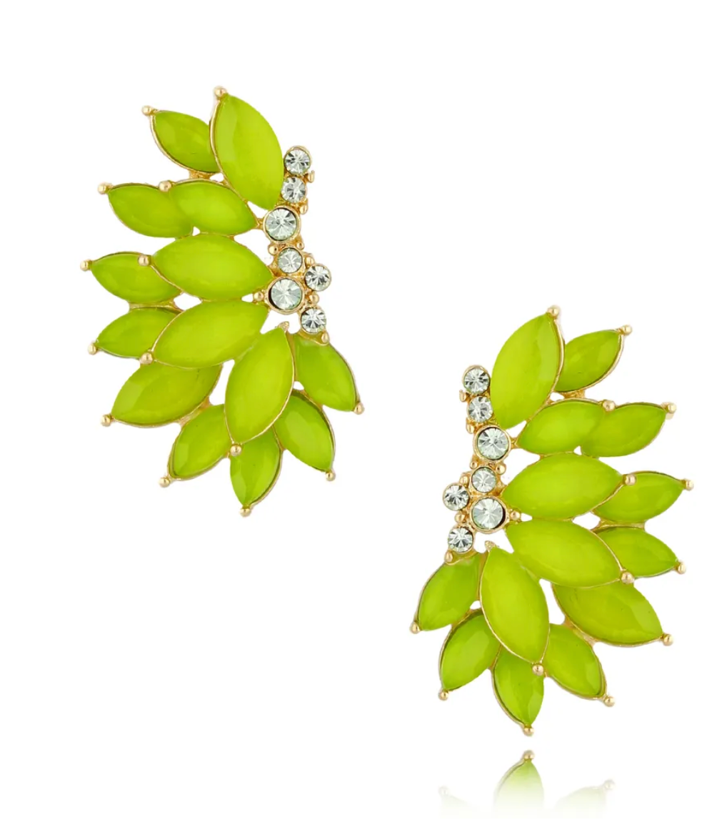 Honestly Green Crystal Earrings