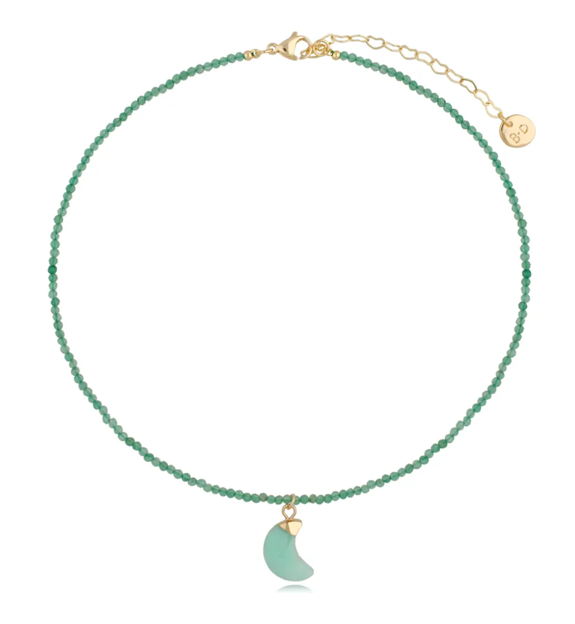 Casablanca Aventurine Moon Natural Stone Necklace