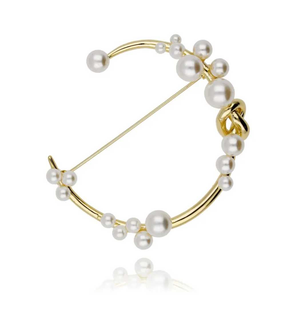 Pearl Gold Brooch