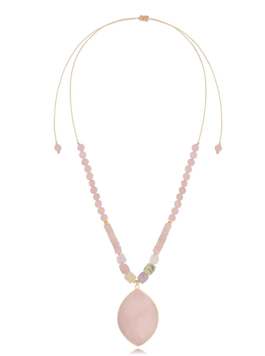 Light Pink Quartz Adjustable Necklace