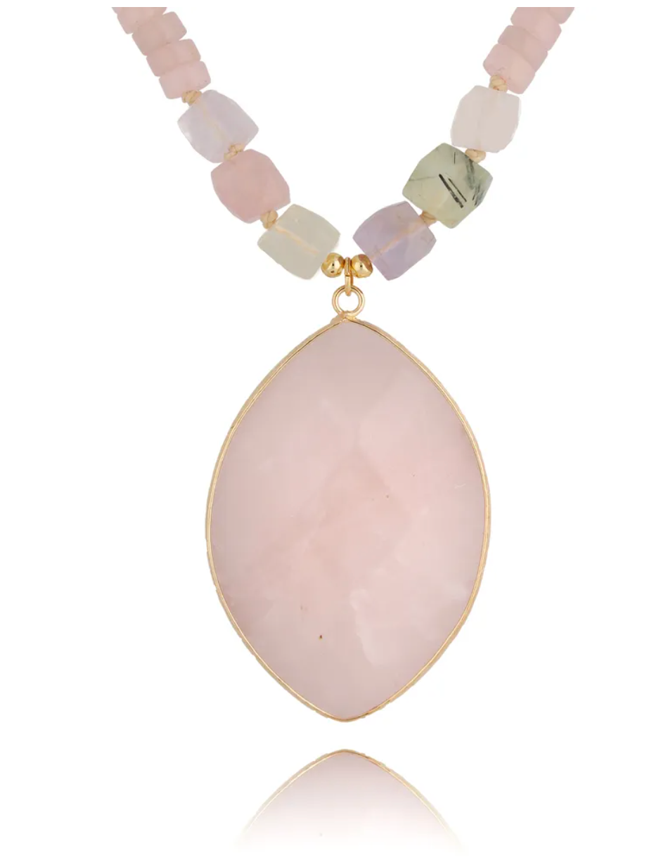 Light Pink Quartz Adjustable Necklace