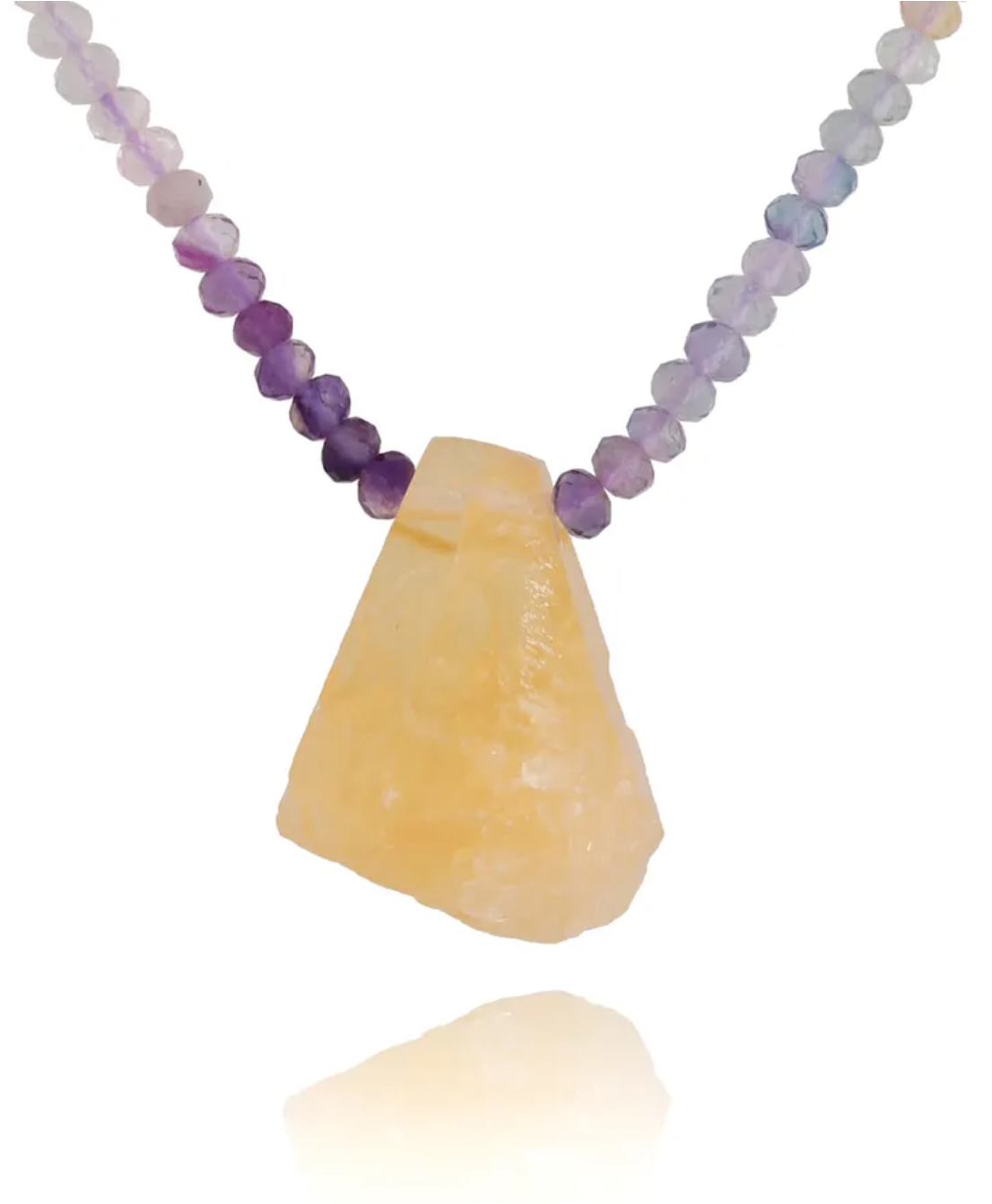 Fluorite and Lemon Cocktail Necklace