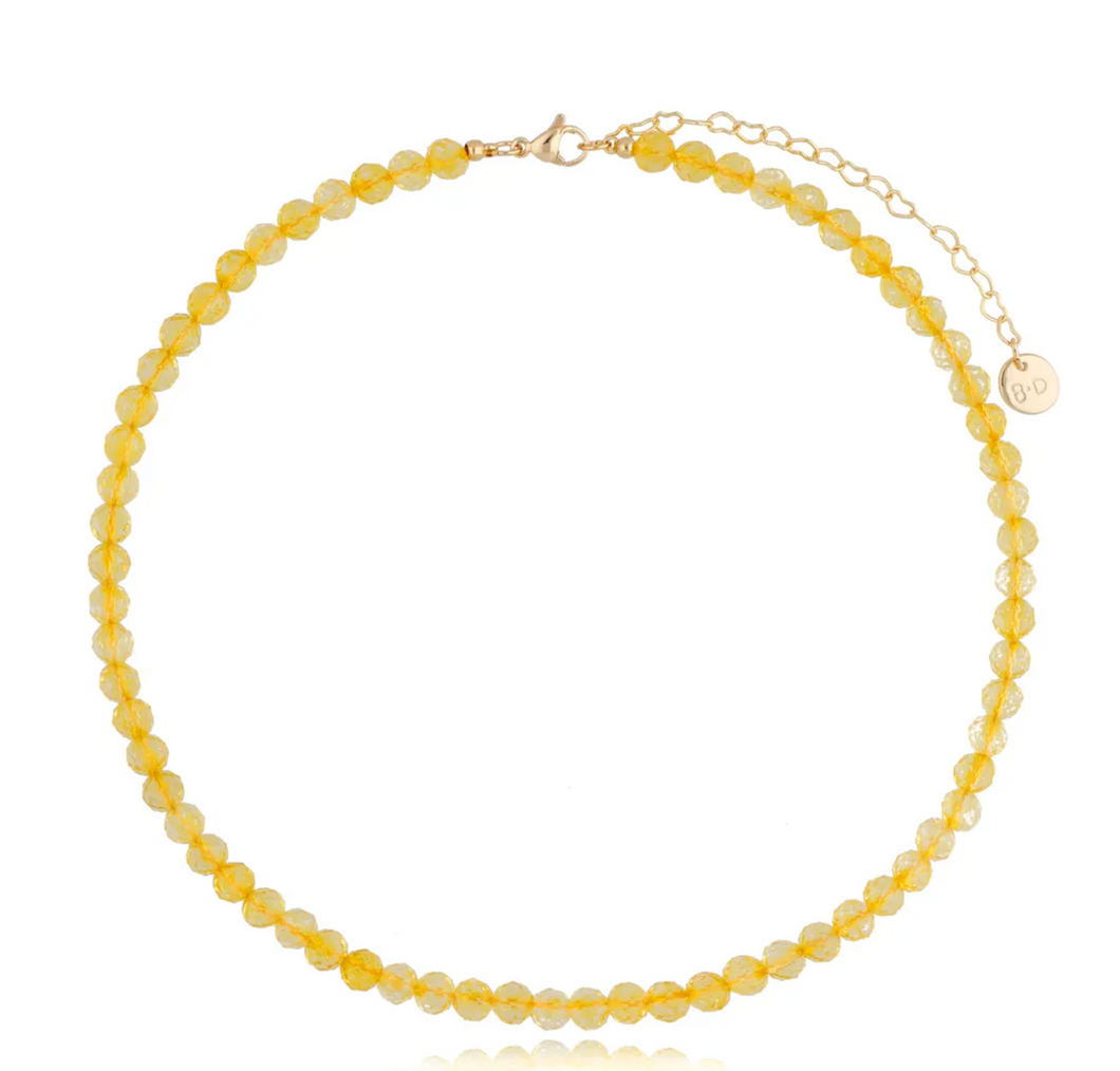 Yellow Crystal Choker Necklace