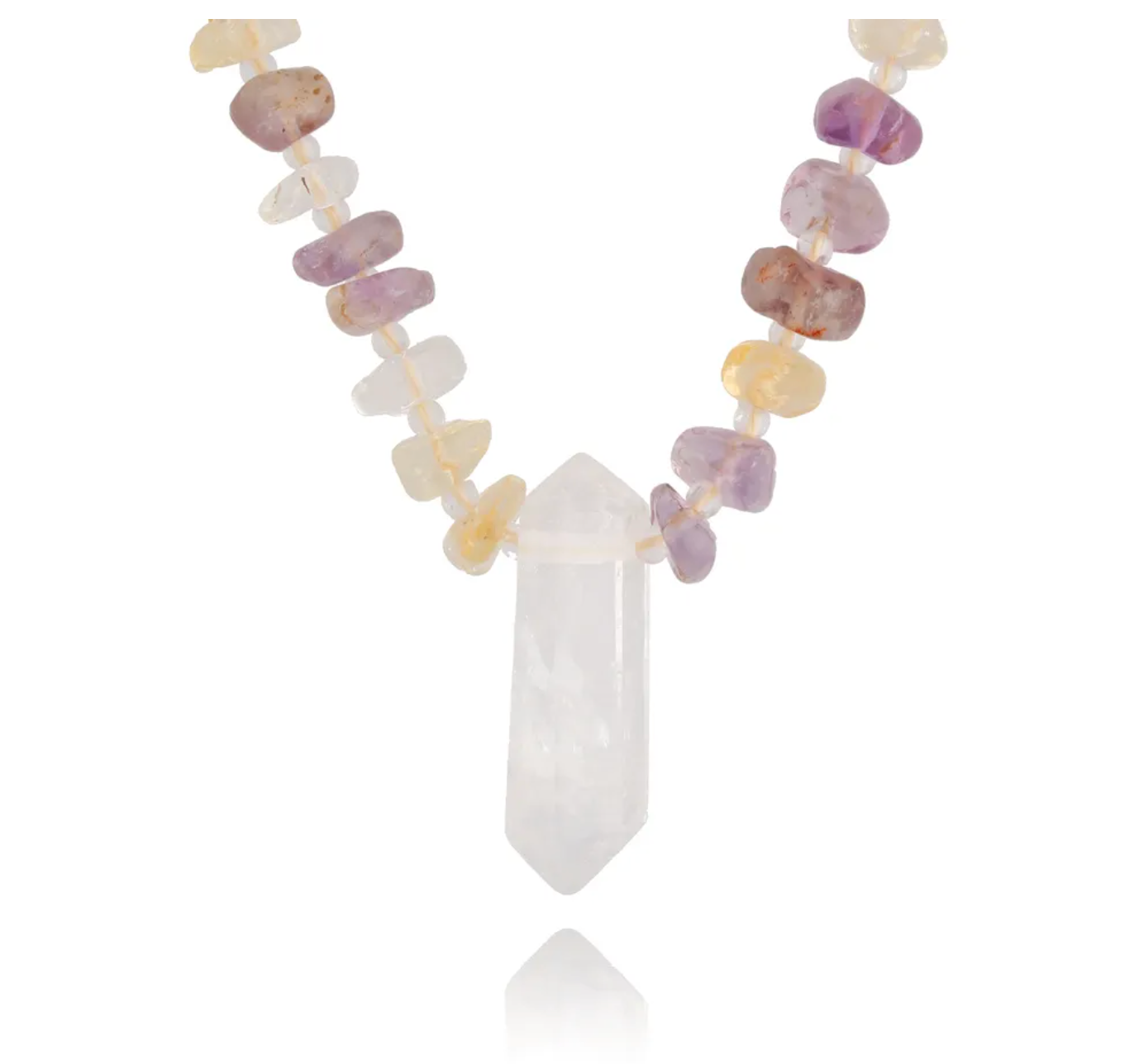 Natural Crystals and Amethyst Adjustable Necklace