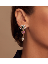 Load image into Gallery viewer, Heart Evil Eye Earrings
