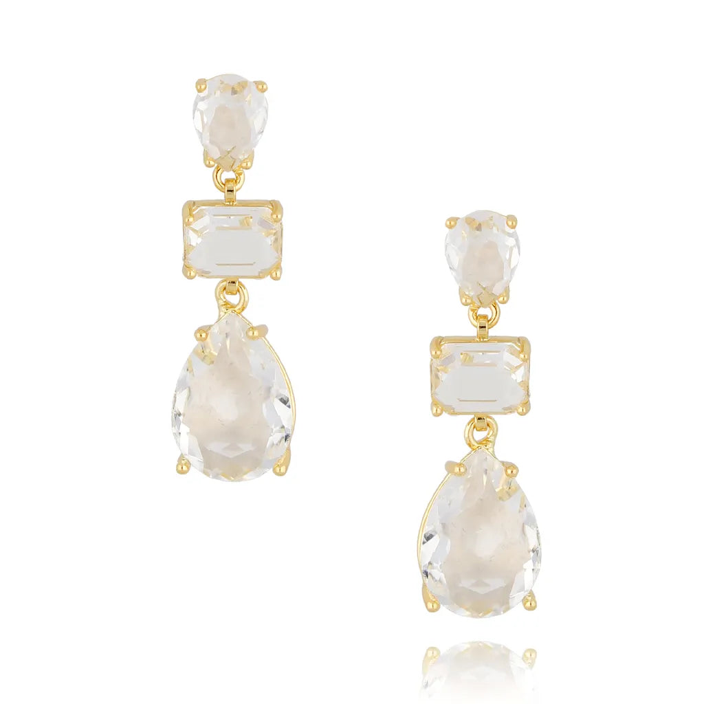 Clear Crystal Drop Earrings