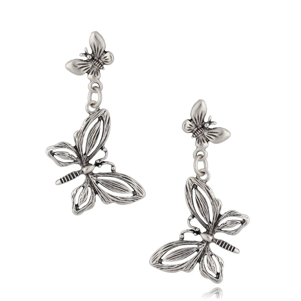 Silver Butterfly Earrings