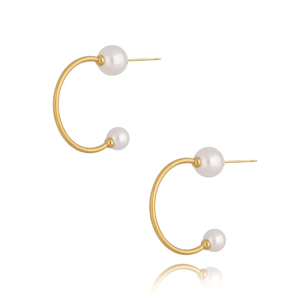 Proud Noble Steel Earrings with Pearl