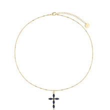 Load image into Gallery viewer, Gold Necklace with Graphite Glam Cross
