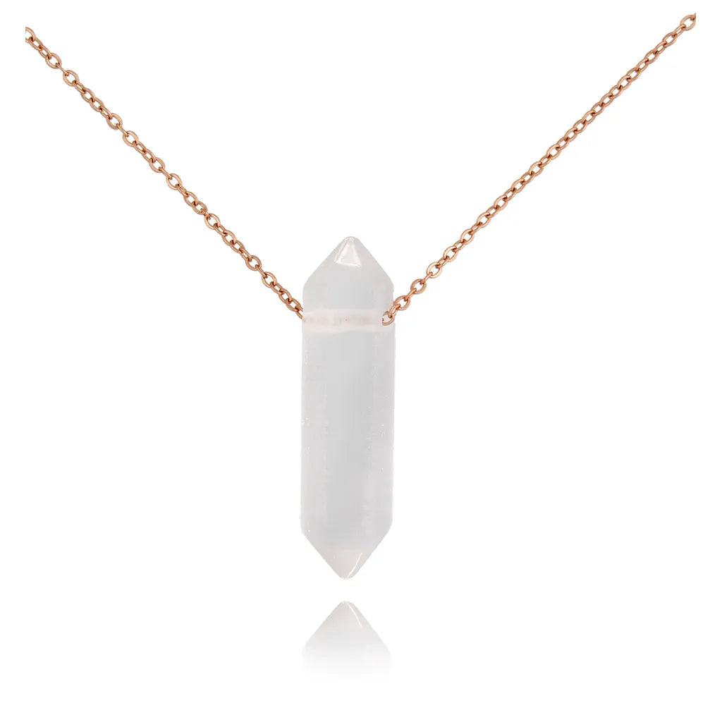 Rose Gold Mountain Stone Dainty Necklace