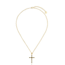 Load image into Gallery viewer, Madeline Black Cross Gold Necklace
