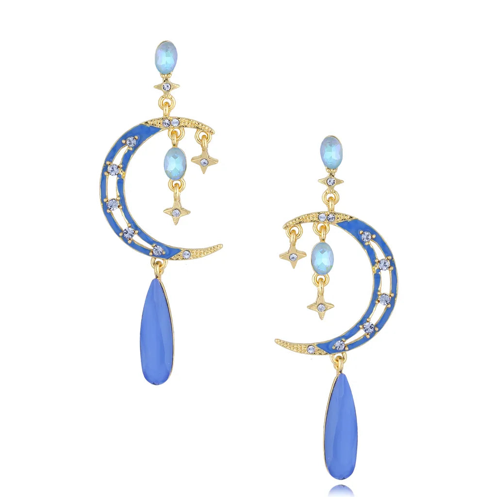 Blue Moon Crystal Earrings