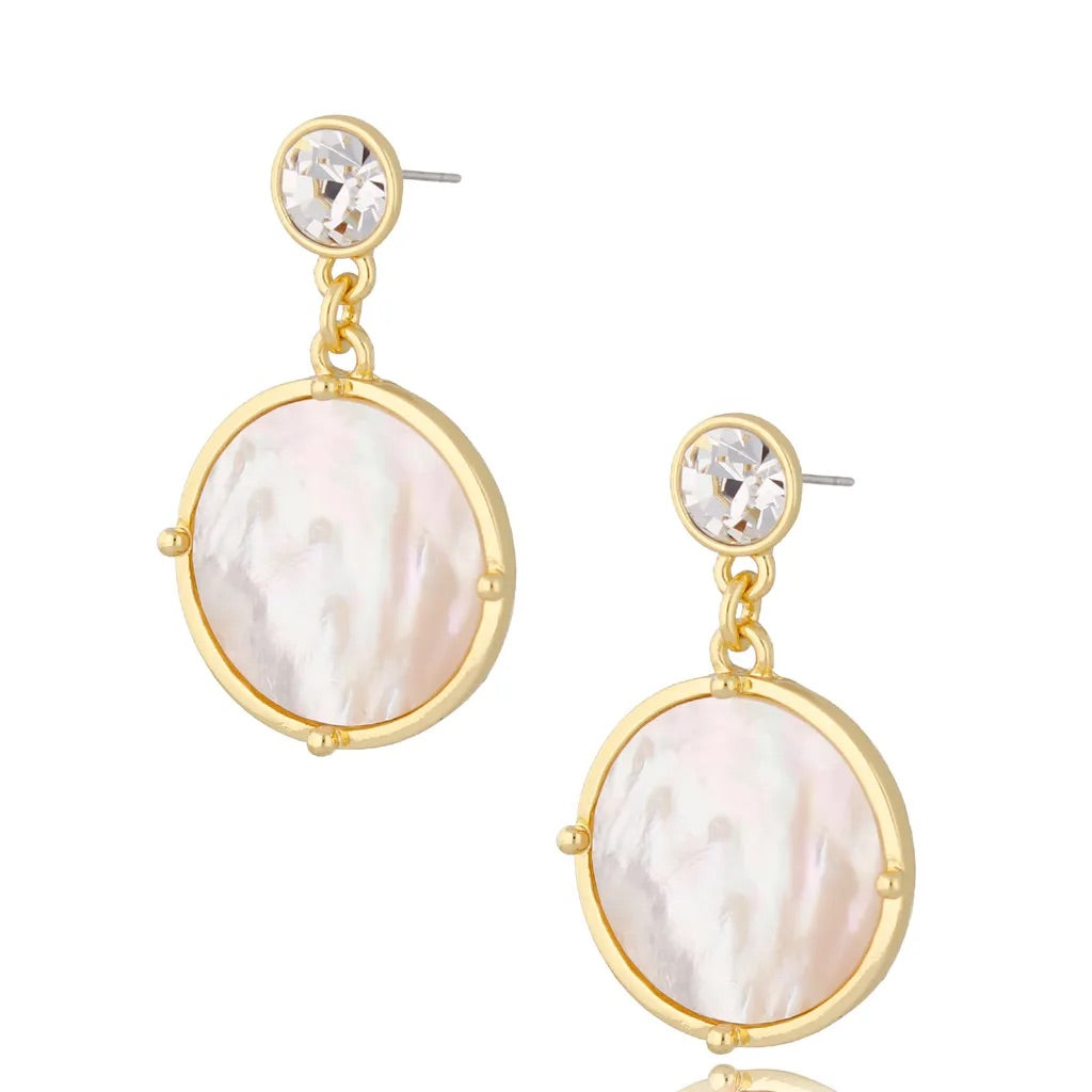 Pearl Earrings with Clear Crystal