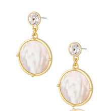 Load image into Gallery viewer, Pearl Earrings with Clear Crystal
