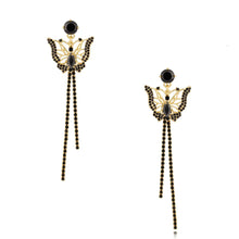 Load image into Gallery viewer, Black Butterfly Crystals Earrings
