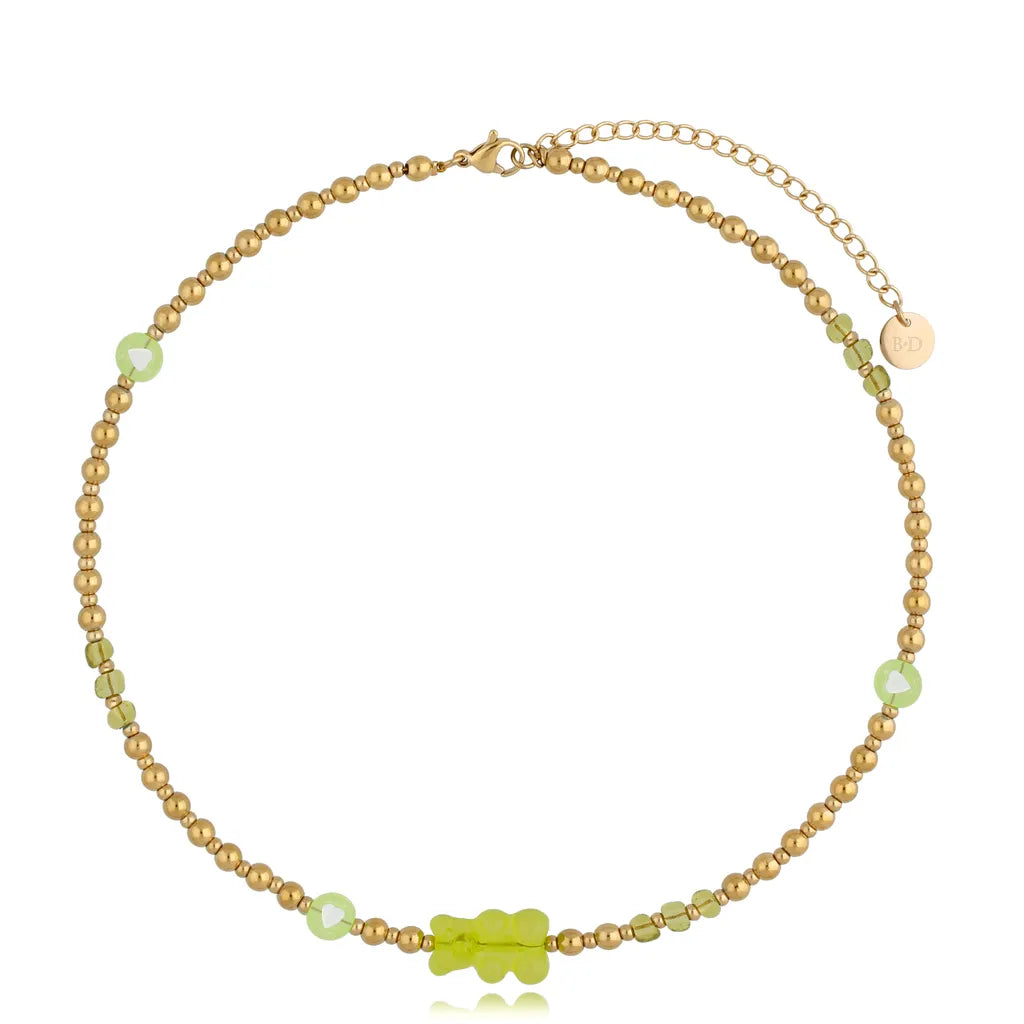 Lime Green Gummy Bear Necklace