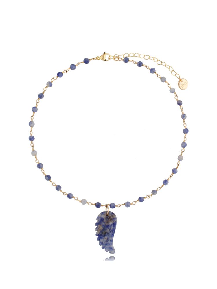 Melody Sodalite Stone Angel Wing Necklace