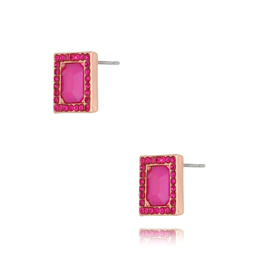 Crystal Pink Stud Earrings