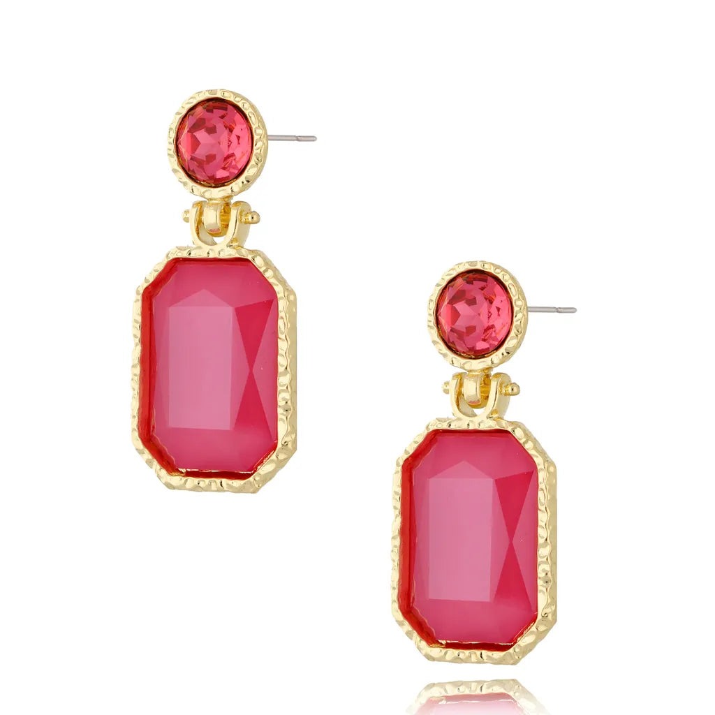 Raspberry Crystal Luxury Earrings