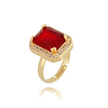 Load image into Gallery viewer, Red Crystal Majestic Adjustable Ring
