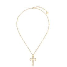 Load image into Gallery viewer, Gold Crystal Cross Necklace
