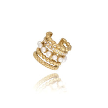 Load image into Gallery viewer, Gold Ear Cuff with Pearls
