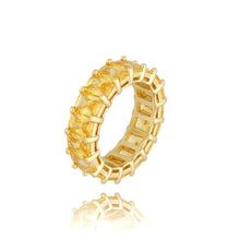 Load image into Gallery viewer, Yellow Crystals Size 8 Ring
