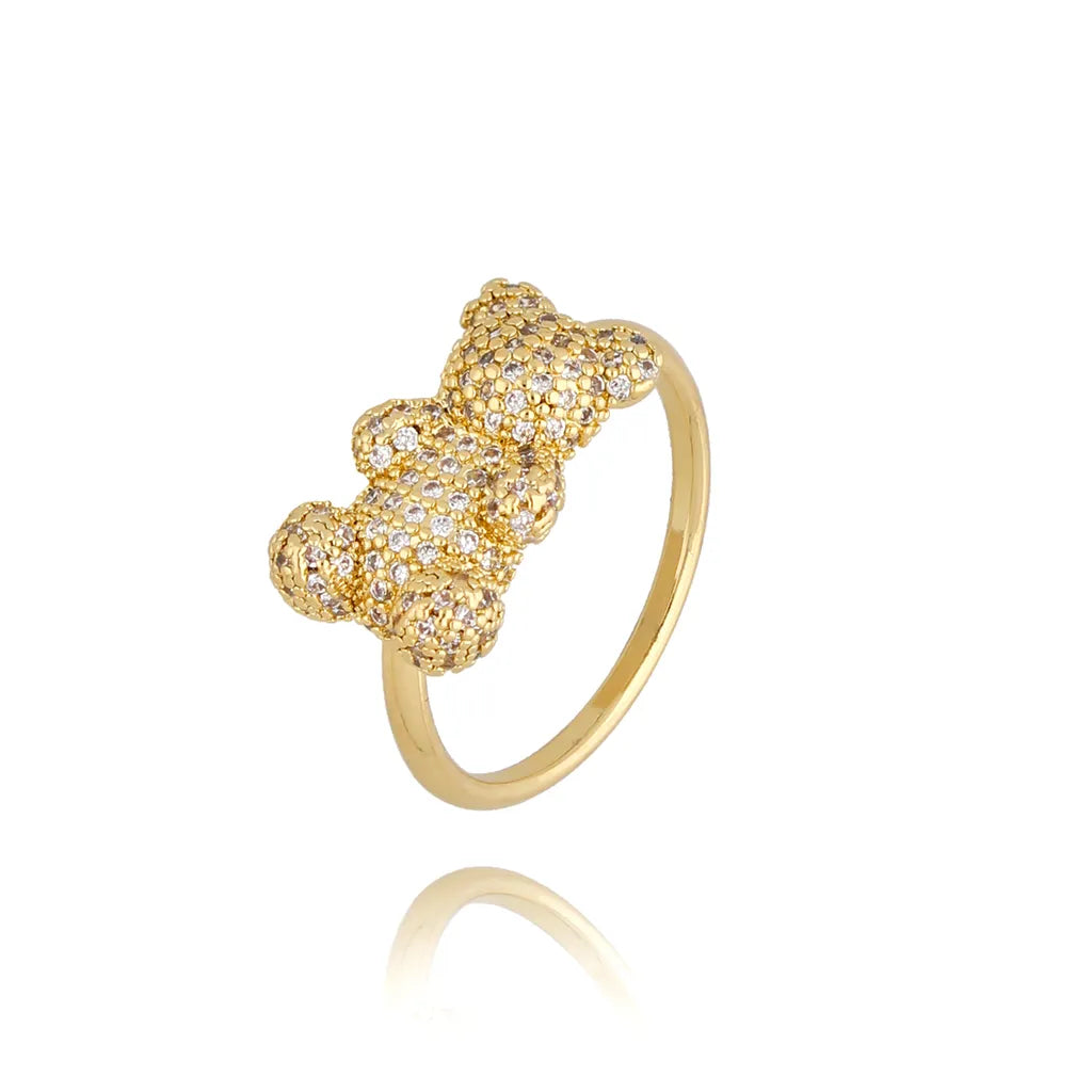 Gold Bear Ring