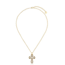 Load image into Gallery viewer, Black Crystal Cross Necklace
