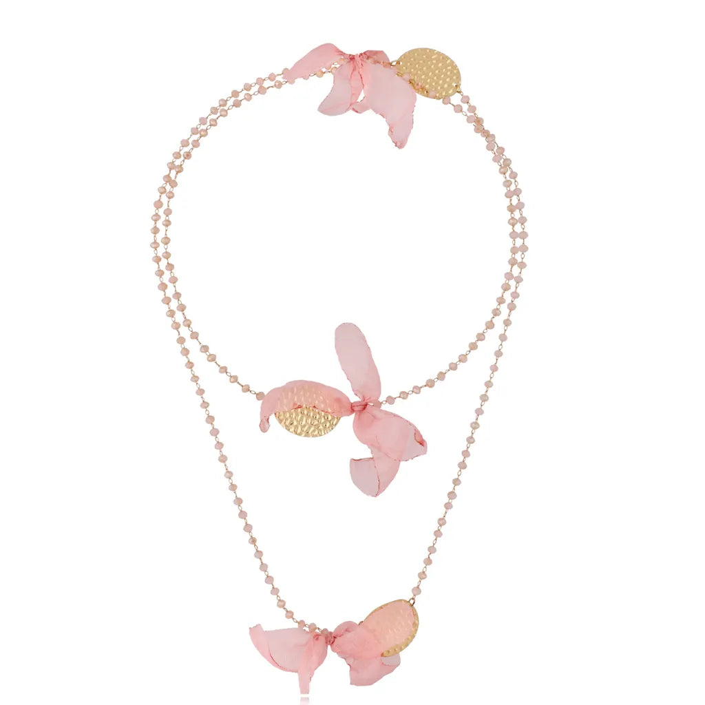 Dusty Pink Blossom Flower Necklace