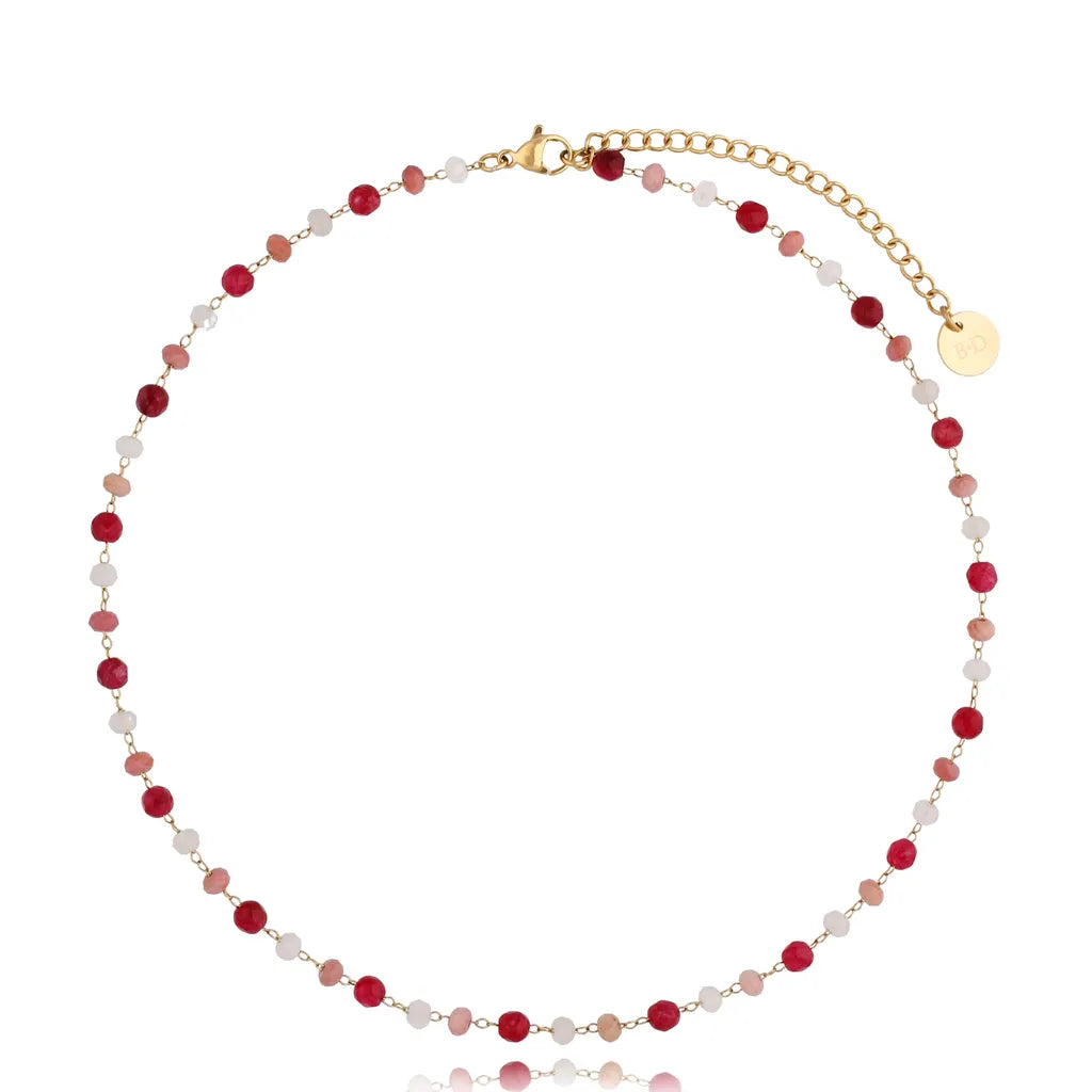 Maroon Necklace with Sugar Stones